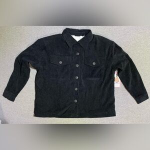 Ci Sono Black Corduroy Jacket Button-Up Size S